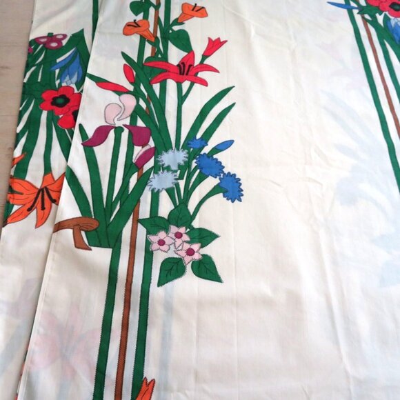 Vintage 1977 JP Stevens Twin Flat Sheet Flower Bouquet No Iron Percale USA Made - Picture 3 of 10